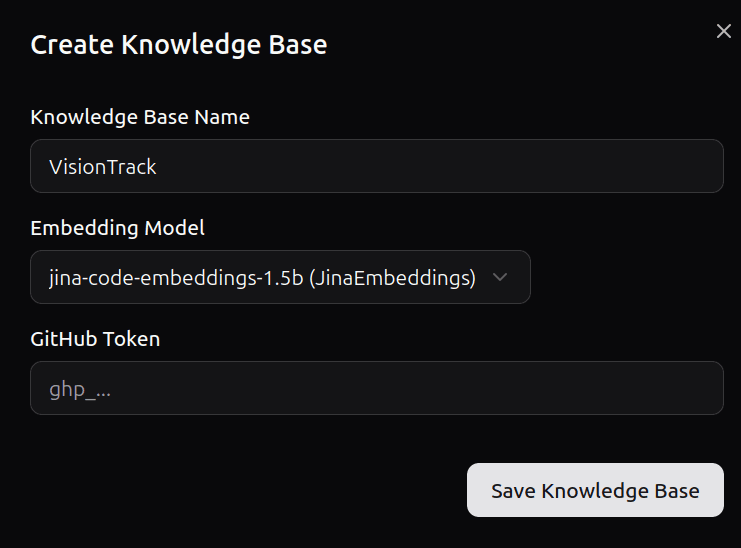 Create Knowledge Base form modal