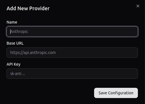 Add New Provider Modal