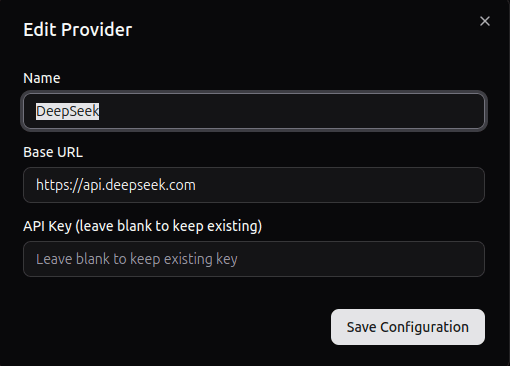 Edit Provider Configuration